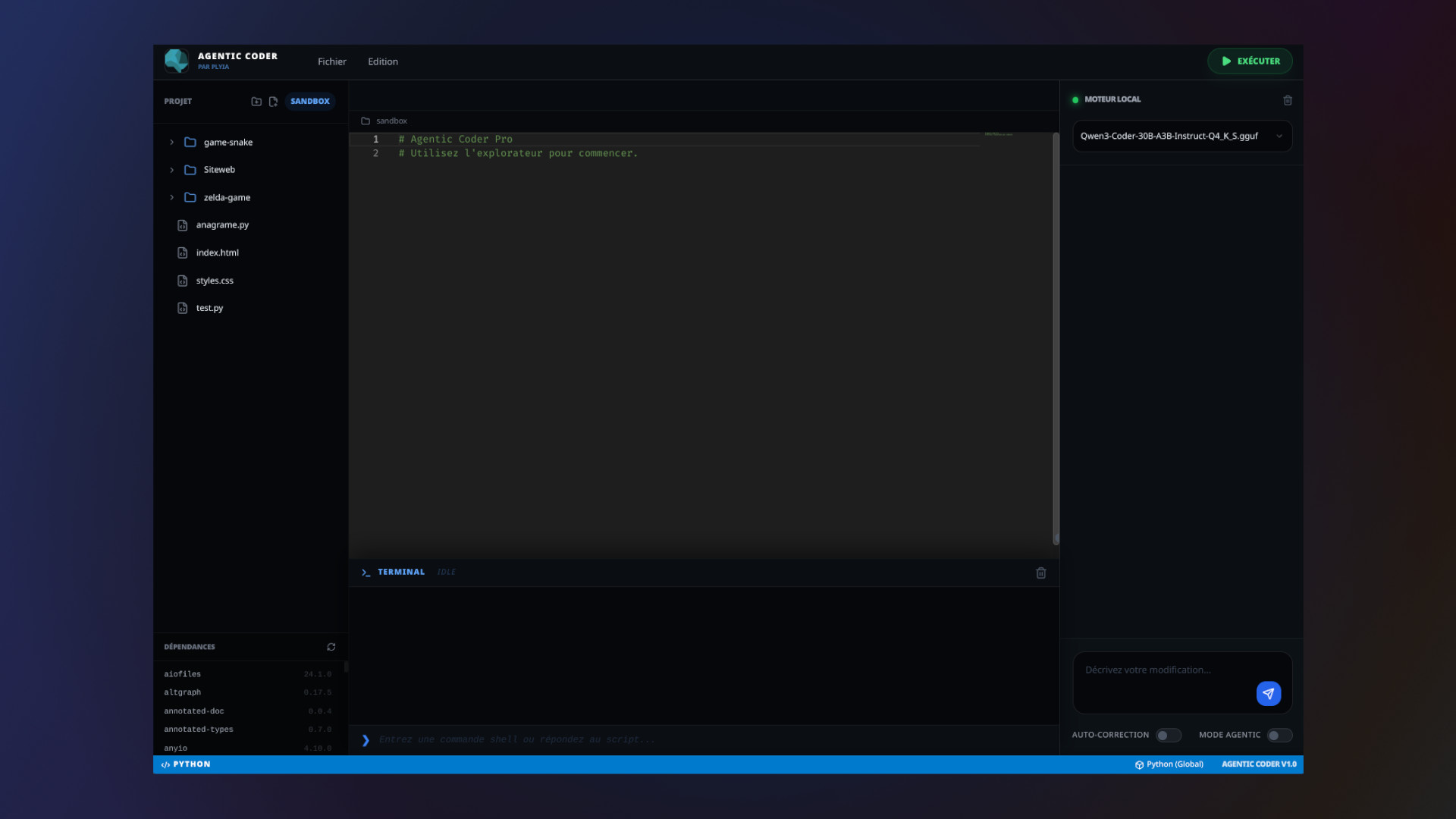 Interface Agentic Coder
